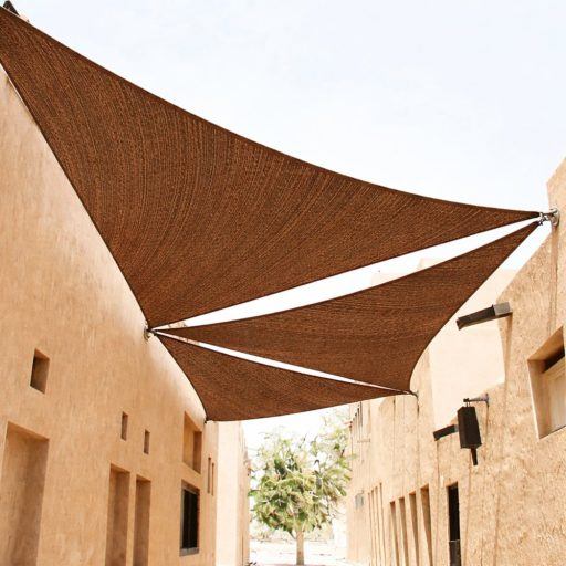Panza parasolar HDPE - pentru umbrirea teraselor, triunghiular 3,6x3,6x3,6 m Cafea
