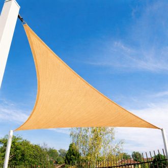   Panza parasolar HDPE - pentru umbrirea teraselor, triunghiular 5x5x7 m Bej
