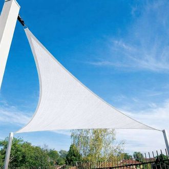   Panza parasolar HDPE - pentru umbrirea teraselor, triunghiular 5x5x5 m Alb