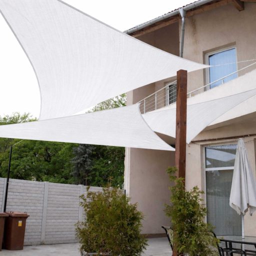 Panza parasolar HDPE - pentru umbrirea teraselor, triunghiular 5x5x5 m Alb