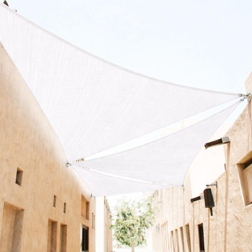 Panza parasolar HDPE - pentru umbrirea teraselor, triunghiular 5x5x5 m Alb