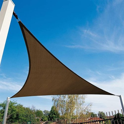 Panza parasolar HDPE - pentru umbrirea teraselor, triunghiular 5x5x7 m Maro cafea