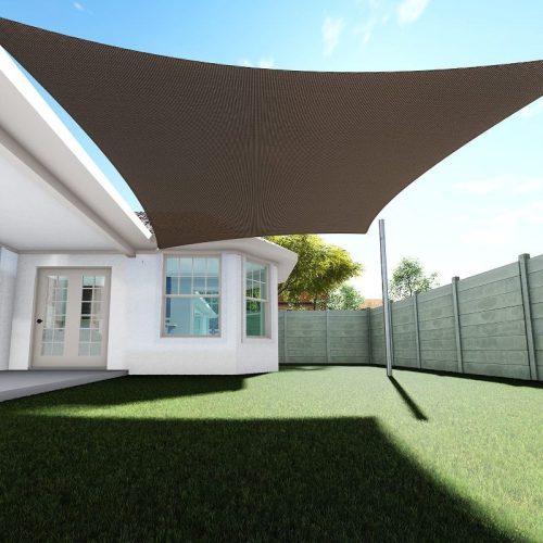 Panza parasolar HDPE - pentru umbrirea teraselor, dreptunghiulară 3x5 m Cafea