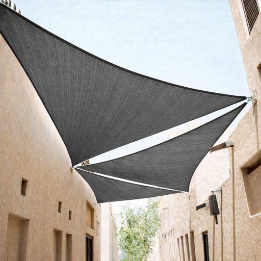 Panza parasolar HDPE - pentru umbrirea teraselor, triunghiular 5x5x5 m Gri grafit