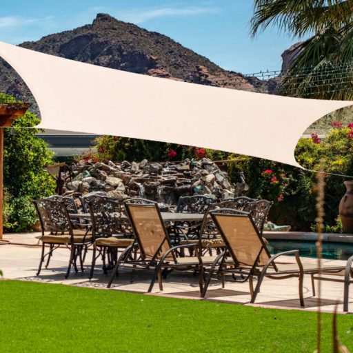 Panza parasolar HDPE - pentru umbrirea teraselor, dreptunghiulară 3x3 m Bej deschis