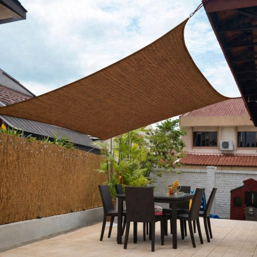 Panza parasolar HDPE - pentru umbrirea teraselor, dreptunghiulară 3x4 m Cafea