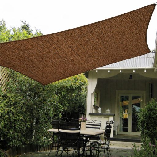 Panza parasolar HDPE - pentru umbrirea teraselor, dreptunghiulară 3x4 m Cafea