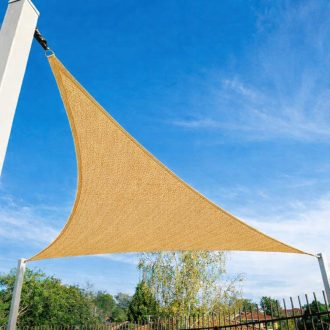   Panza parasolar Premium HDPE - pentru umbrirea teraselor, triunghiular 3x3x3 m Bej