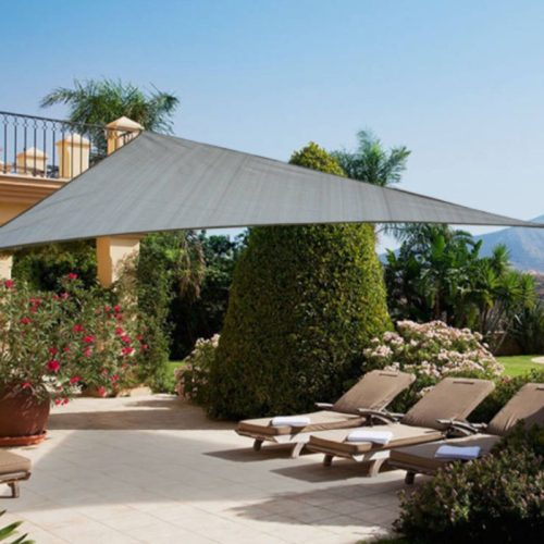Panza parasolar Premium HDPE - pentru umbrirea teraselor, triunghiular 5x5x7 m Gri grafit