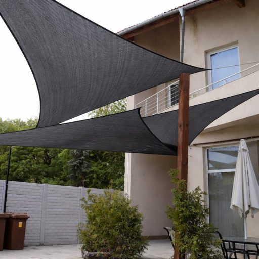 Panza parasolar Premium HDPE - pentru umbrirea teraselor, triunghiular 5x5x7 m Gri grafit