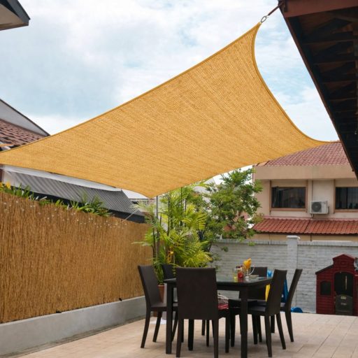 Panza parasolar Premium HDPE - pentru umbrirea teraselor, dreptunghiulară 5x5 m Bej