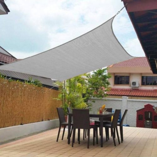 Panza parasolar Premium HDPE - pentru umbrirea teraselor, dreptunghiulară 5x5 m Gri grafit