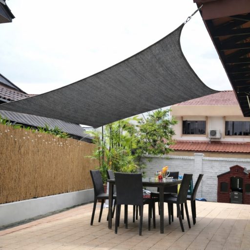 Panza parasolar HDPE - pentru umbrirea teraselor, dreptunghiulară 3x3 m Gri grafit