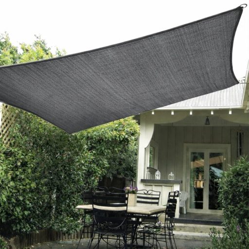 Panza parasolar HDPE - pentru umbrirea teraselor, dreptunghiulară 3x3 m Gri grafit